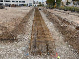 Fundamente unter einer Bodenplatte für eine Lager-/Produktionshalle