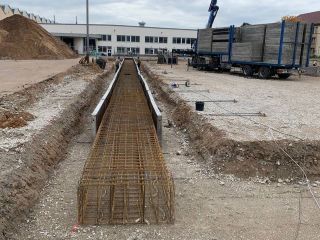 Fundamente unter einer Bodenplatte für eine Lager-/Produktionshalle