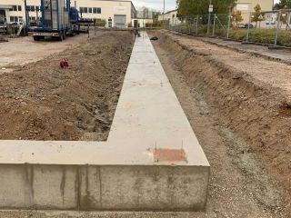 Fundamente unter einer Bodenplatte für eine Lager-/Produktionshalle